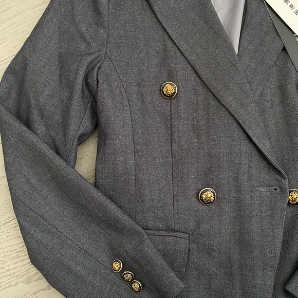 New with Tags Grey Blazer Pant Suit Set Fits Size XXS-XS - Picture 6 of 7